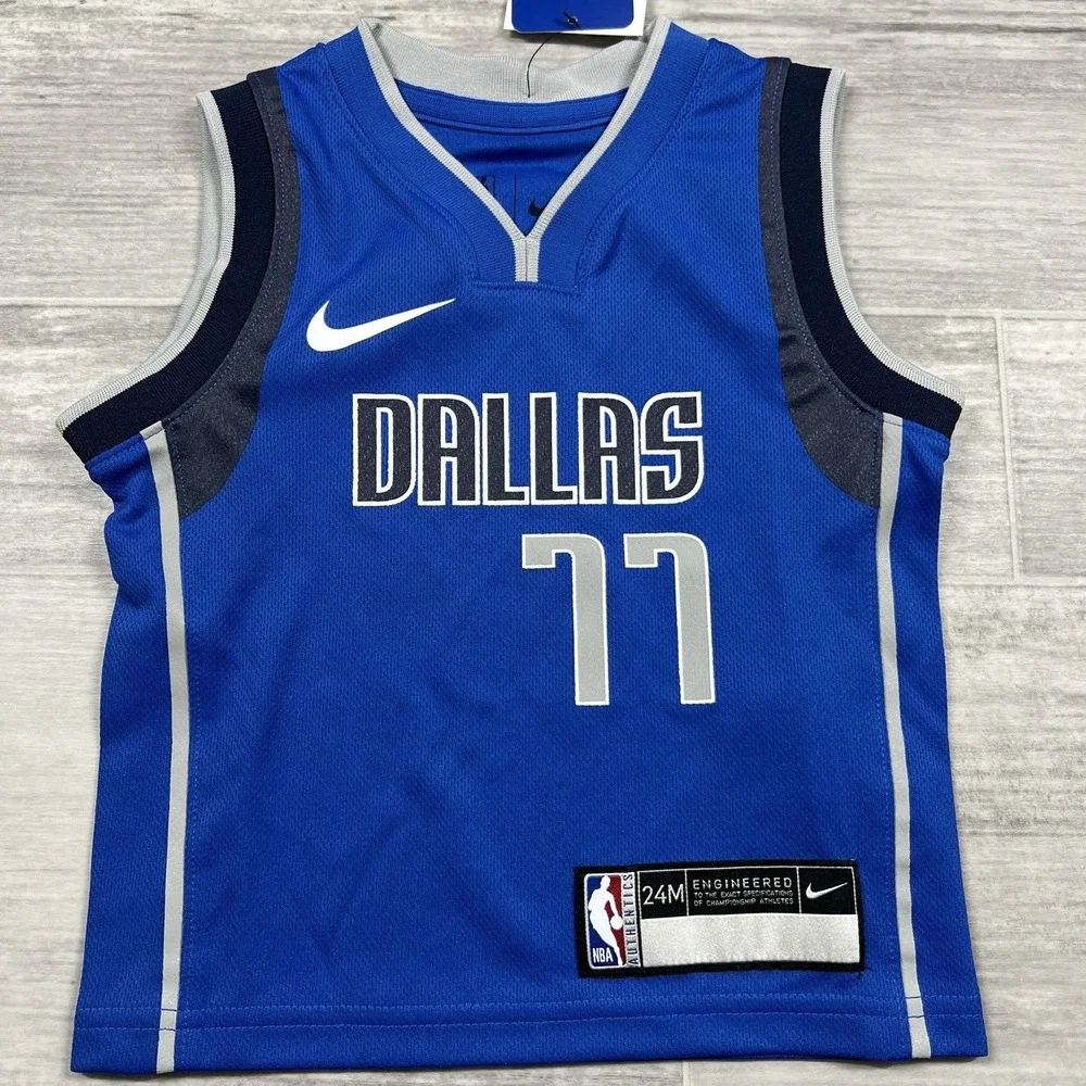 Nike Engineered Luka Doncic Blue Dallas Mavericks NBA Jersey #77 Kids Unisex 24M